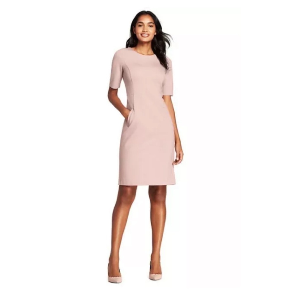 Lands' End Women's Pink Midi Dress